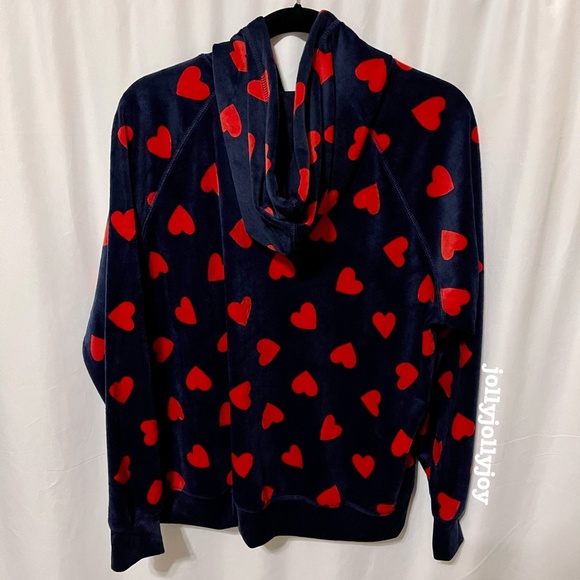 SET: Torrid Velour Hearts Navy & Red Zip Front Sleep Hoodie/Bootcut Pants 2X - Picture 6 of 16